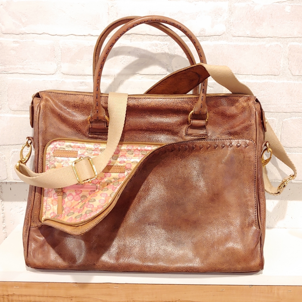 Sigrid Olsen Brown Leather Laptop Bag
